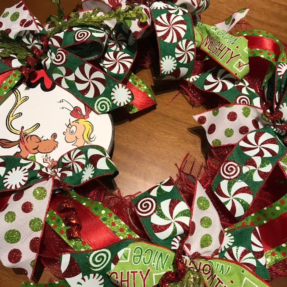 Grinch Wreath Hand Crafted The Grinch Who Stole Christmas,Whimsical FINA…